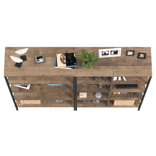 Открытый стеллаж с полками и стеллаж Трувор 13.151.02 цвет дуб гранж песочный/интра