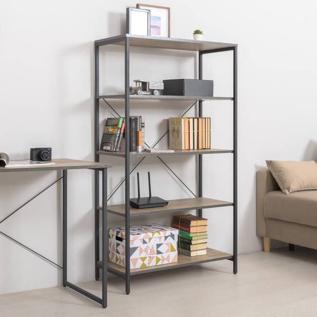 Открытый стеллаж с полками и стеллаж Трувор 13.151.02 цвет дуб гранж песочный/интра