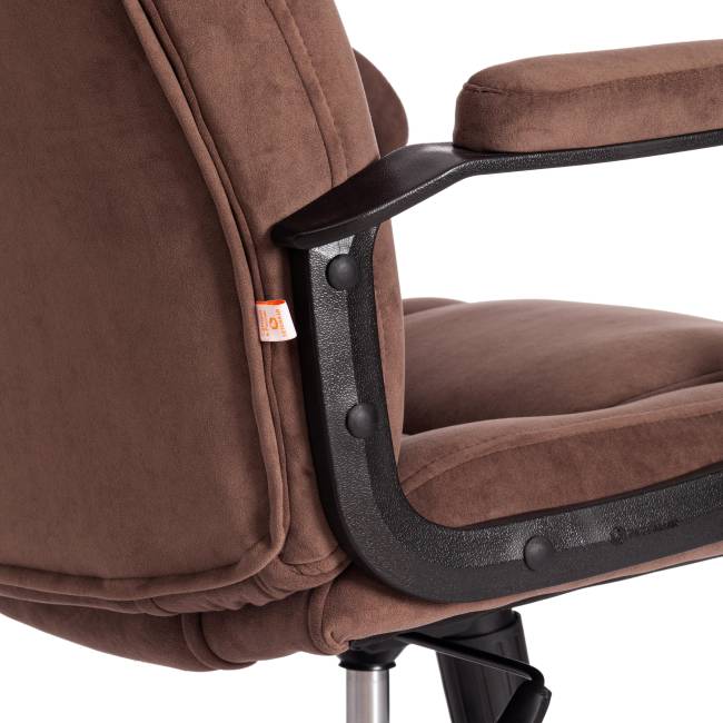 Кресло BERGAMO хром (22) флок , коричневый, 6 коричневый флок