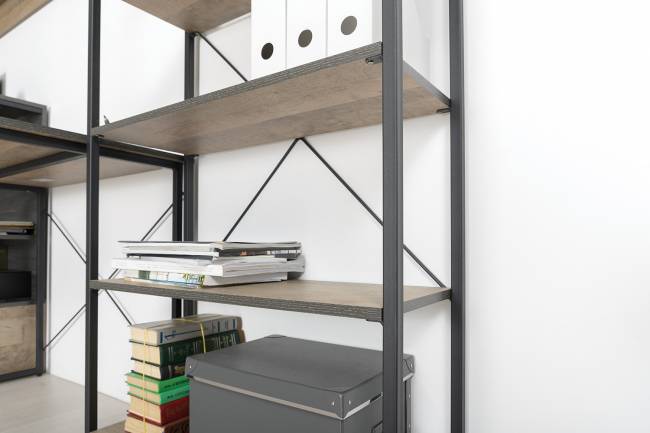 Стеллаж Трувор 13.151.01 цвет дуб гранж песочный/интра