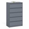 Узкий комод пять ящиков Мори МК700.5 цвет графит