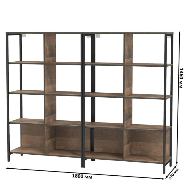 Два широких стеллажа Трувор 13.151.02 цвет дуб гранж песочный/интра Два широких стеллажа Трувор 13.151.02 цвет дуб гранж песочный/интра