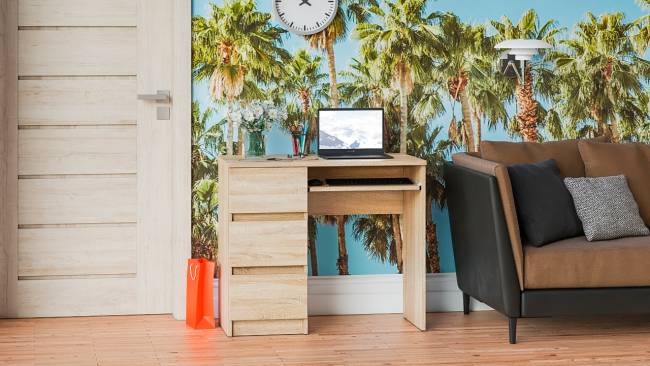 Стол компьютерный три ящика Мори МС-6 левый цвет дуб сонома Стол компьютерный три ящика Мори МС-6 левый цвет дуб сонома