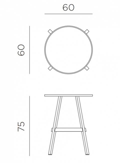 Стол пластиковый обеденный Combo 60 терра Ø600х750 мм