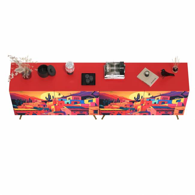 Два комода-тумбы Кармин цвет красный/белый