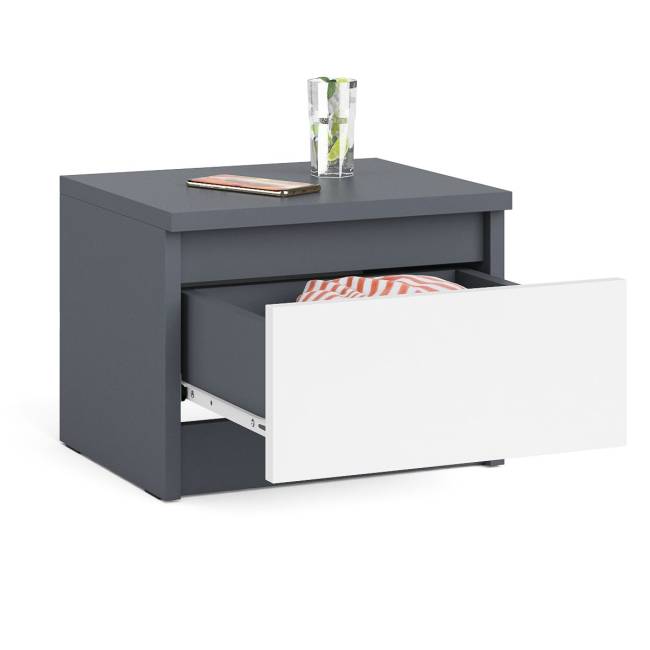 Тумба прикроватная Мори ТПМ400.1 цвет графит/белый